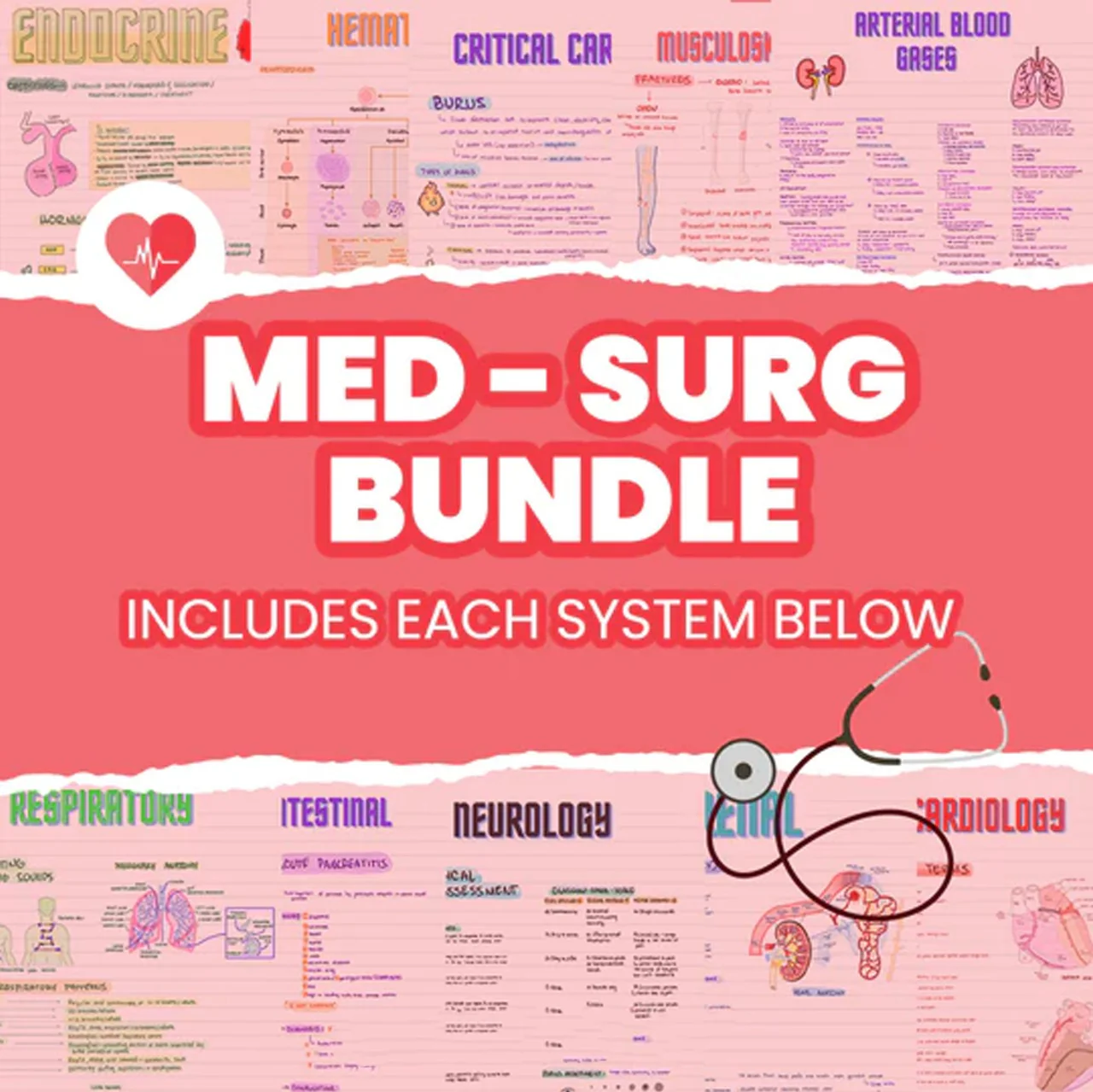 nursing1 Med-Surg Notes Bundle - Study Guide For Nursing Students - Image 1
